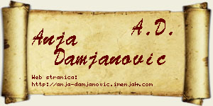 Anja Damjanović vizit kartica